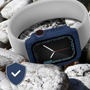 Avizar Protection Intégrale Verre Trempé Apple Watch Series 8 / 7 45mm Bleu Nuit pas cher