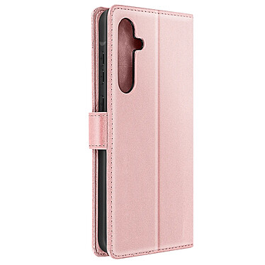 Avizar Étui pour Samsung Galaxy A55 Portefeuille Fleur Papillon avec Dragonne Rose Poudré