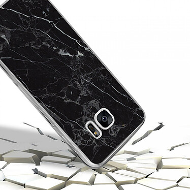 Acheter Evetane Coque Samsung Galaxy S7 Edge 360 intégrale transparente Motif Marbre noir Tendance