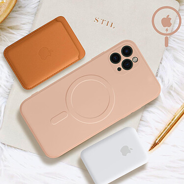Avis Avizar Coque Magsafe iPhone 11 Pro Max Silicone Souple Intérieur Soft-touch Mag Cover  rose gold