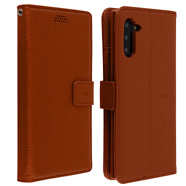 Avizar Etui folio Marron Éco-cuir pour Samsung Galaxy Note 10