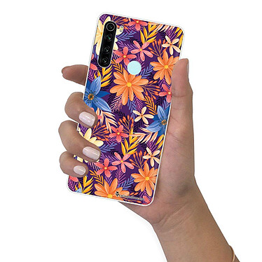 LaCoqueFrançaise Coque Xiaomi Redmi Note 8 T 360 intégrale transparente Motif Fleurs violettes et oranges Tendance pas cher