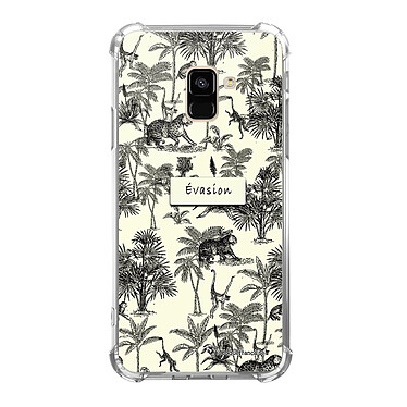 LaCoqueFrançaise Coque Samsung Galaxy A8 2018 Silicone antichocs Solides coins renforcés  transparente Motif Botanic Evasion