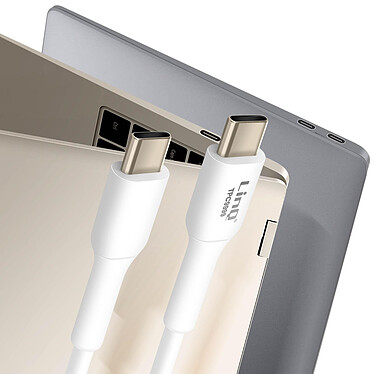 LinQ Câble USB C 100W Transfert Rapide 20Gbps 1.5m pour Ordinateur Portable Blanc pas cher