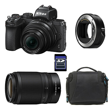 NIKON Z50 + Z 16-50 + Z 50-250 + Sac + Carte SD 8 Go + Adaptateur FTZ II