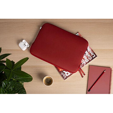 MW Housse compatible Macbook Air 15 Basics ²Life Rouge/Blanc pas cher