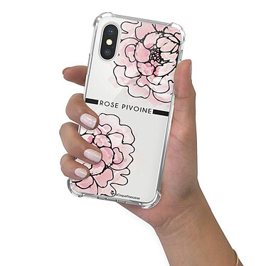 LaCoqueFrançaise Coque iPhone X/Xs anti-choc souple angles renforcés transparente Motif Rose Pivoine pas cher