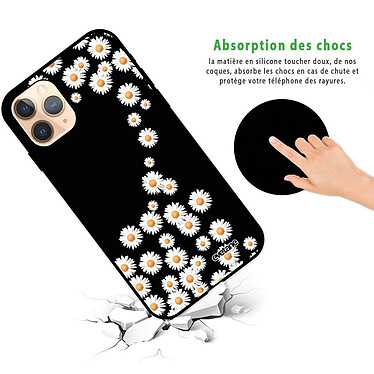 Avis Evetane Coque iPhone 11 Pro Silicone Liquide Douce noir Marguerite