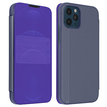 Avizar Housse iPhone 12 Pro Max Clapet translucide Design Miroir Support Vidéo violet