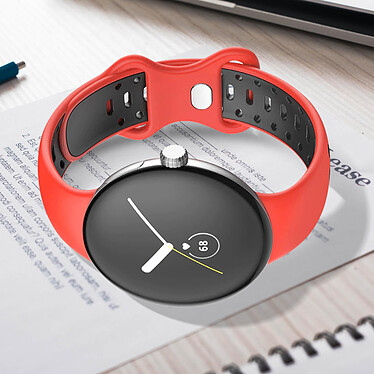 Acheter Avizar Bracelet Google Pixel Watch Silicone Bicolore Souple Rouge/Noir 241 mm