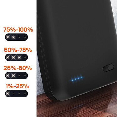 Acheter Avizar Coque pour iPhone 15 Protection 2en1 Batterie 6800mAh Connecteur USB C Noir