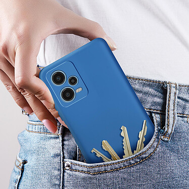 Avizar Coque pour Xiaomi Redmi Note 12 5G Silicone Semi-rigide Finition Douce au Toucher Fine  Bleu pas cher