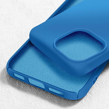Avizar Coque pour iPhone 15 Pro Max Silicone Premium Semi rigide Finition Mate Douce  Bleu pas cher