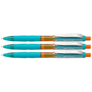 PENTEL Porte-mines Q-Erase, 0,5 mm, menthe/orange x 3