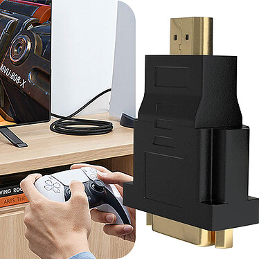 Acheter Avizar Convertisseur HDMI Mâle vers DVI Femelle Qualité HD Design Compact  Noir Plaqué Or