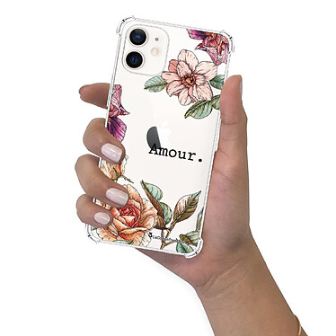 LaCoqueFrançaise Coque iPhone 12 mini anti-choc souple angles renforcés transparente Motif Amour en fleurs pas cher