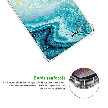 Acheter Evetane Coque Xiaomi Redmi 9A anti-choc souple angles renforcés transparente Motif Bleu Nacré Marbre