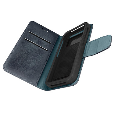 Avizar Étui pour Smartphone 5,5 pouces Universel Simili cuir Effet Vieilli Coque coulissante Porte-cartes  bleu