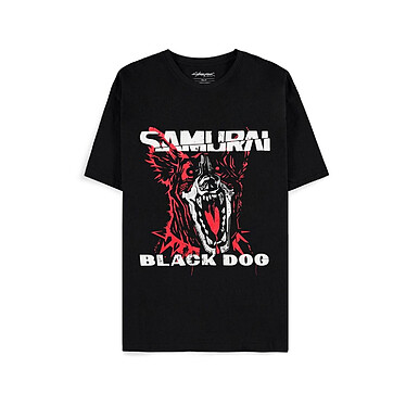 Cyberpunk 2077 - T-Shirt Black Dog Samurai Album Art  - Taille M