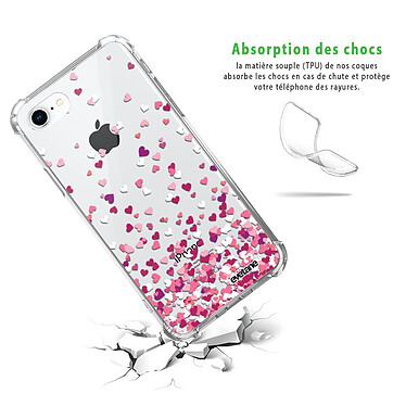 Avis Evetane Coque iPhone 7/8/ iPhone SE 2020 anti-choc souple angles renforcés transparente Motif Confettis De Coeur