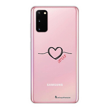 LaCoqueFrançaise Coque Samsung Galaxy S20 360 intégrale transparente Motif Coeur Noir Amour Tendance