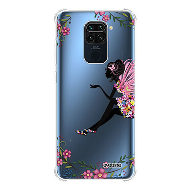 Evetane Coque Xiaomi Redmi Note 9 anti-choc souple angles renforcés transparente Motif Fée Fleurale