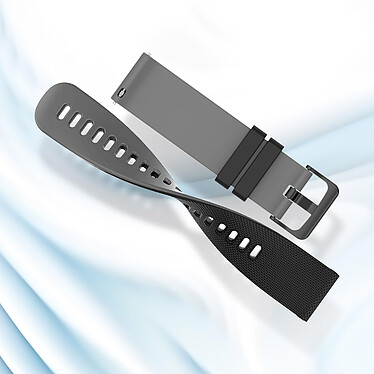Avis Avizar Bracelet pour Huawei Watch GT3 46mm Silicone BiColore Texturé Noir / Gris
