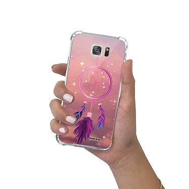 Evetane Coque Samsung Galaxy S7 anti-choc souple angles renforcés transparente Motif Attrape rêve rose pas cher