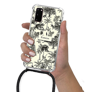 LaCoqueFrançaise Coque cordon Samsung Galaxy S20 Dessin Botanic Evasion pas cher