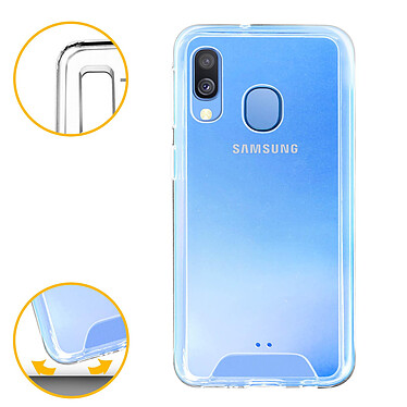 Avizar Coque Samsung Galaxy A40 Protection Cristal Bi-matière Antichocs Transparent pas cher