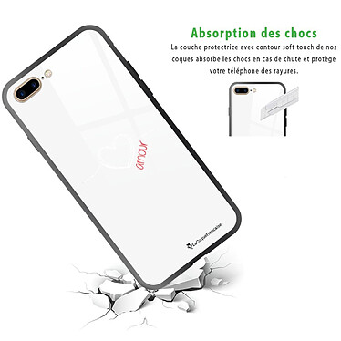Avis LaCoqueFrançaise Coque iPhone 7 Plus/ 8 Plus Coque Soft Touch Glossy Coeur Blanc Amour Design