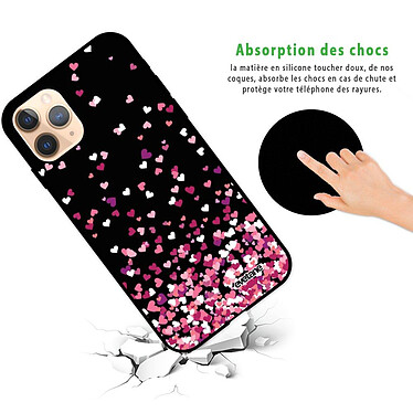 Avis Evetane Coque iPhone 11 Pro Silicone Liquide Douce noir Confettis De Coeur