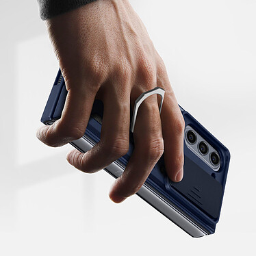 Acheter Avizar Coque Antichoc pour Samsung Galaxy Z Fold 5 Cache Caméra Coulissant Bague Bleu