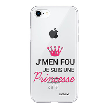 Evetane Coque iPhone 7/8/ iPhone SE 2020/ 2022 silicone transparente Motif Je suis une princesse ultra resistant
