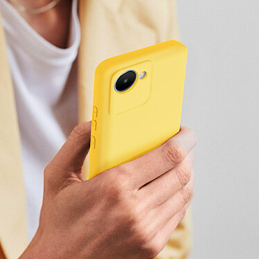 Avizar Coque pour Realme C30 Silicone Semi-rigide Finition Soft-touch  jaune pas cher
