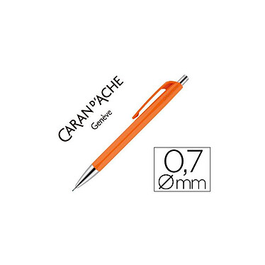 CARAN D'ACHE Porte-mine 884 infinite Mine 0.7mm Bouton Poussoir Chrome Brillant Orange