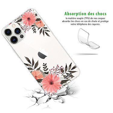 Avis Evetane Coque iPhone 12/12 Pro 360 intégrale transparente Motif Fleurs roses Tendance