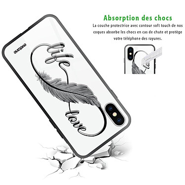 Avis Evetane Coque iPhone X/Xs Coque Soft Touch Glossy Love Life Design