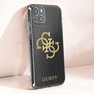 Avis Guess Coque pour iPhone 13 Mini Paillettes Silicone Gel Souple  Transparente Noir