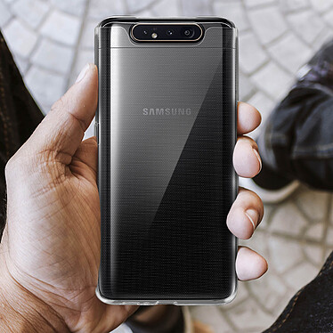 Acheter Avizar Coque Galaxy A80 Silicone Souple et Film Ecran Verre Trempé 9H Transparent