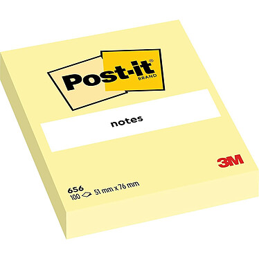 POST-IT Bloc-note adhésif, 51 x 76 mm, jaune