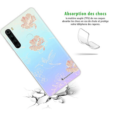 Avis LaCoqueFrançaise Coque Xiaomi Redmi Note 8 T 360 intégrale transparente Motif Fleurs Blanches Tendance