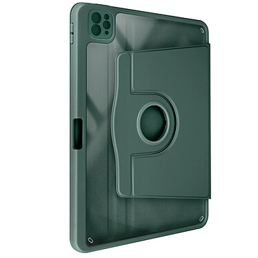 Avizar Étui pour iPad Pro 11 2024 Clapet Support Rotatif avec Protège Caméra Vert Foncé