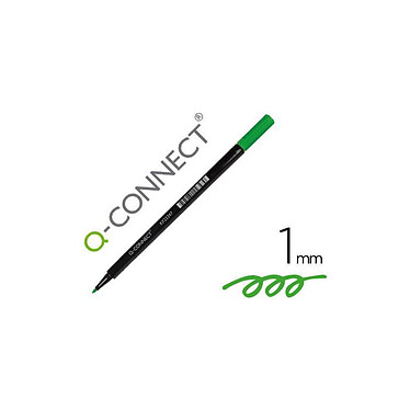 Q-CONNECT Stylo-feutre pointe fibre arrondie 1mm coloris vert x 10