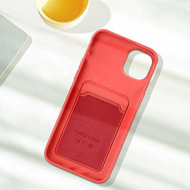 Acheter Avizar Coque pour iPhone 14 Silicone Souple Porte-carte Fine Légère  corail