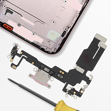 Acheter Clappio Connecteur de Charge pour Apple iPhone 15, Port USB C + Microphone Rose Poudré