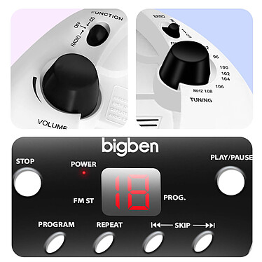 Bigben Lecteur CD portable Bigben Kids Licorne, Micro intégré Blanc pas cher