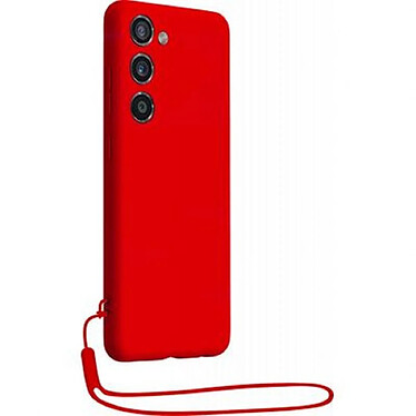 BigBen Connected Coque pour Samsung Galaxy S23+ 5G en Silicone avec dragonne assortie Rouge