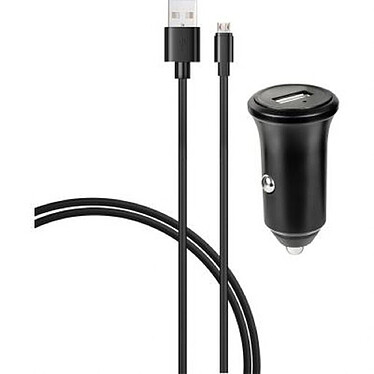 BigBen Connected Chargeur voiture USB A 2.4A FastCharge + Câble USB A/micro USB Noir