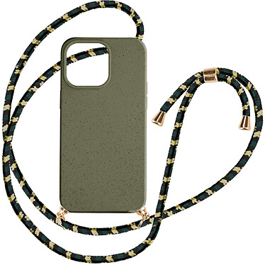 Avizar Coque cordon pour iPhone 15 Pro Max Silicone Recyclable  Kaki